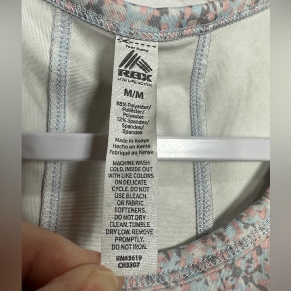 RBX Active Tank Top Women's M Pastel pink blue gray, GUC - Picture 2 of 3